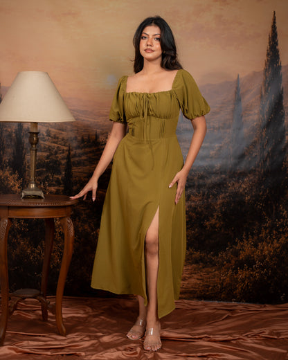 Tuscan Olive Dress (In-store on 5th Friday)