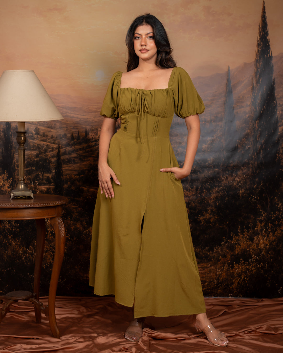 Tuscan Olive Dress (In-store on 5th Friday)