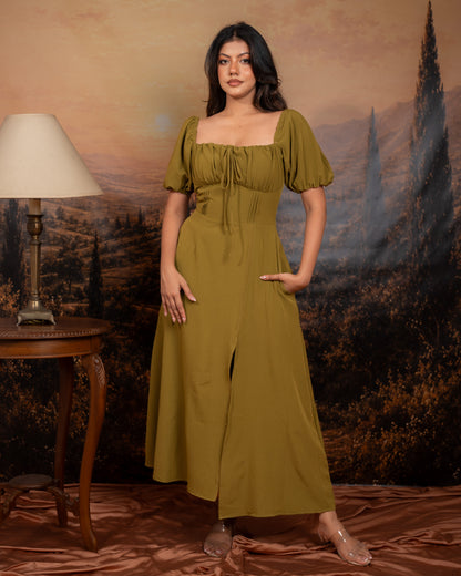 Tuscan Olive Dress (In-store on 5th Friday)