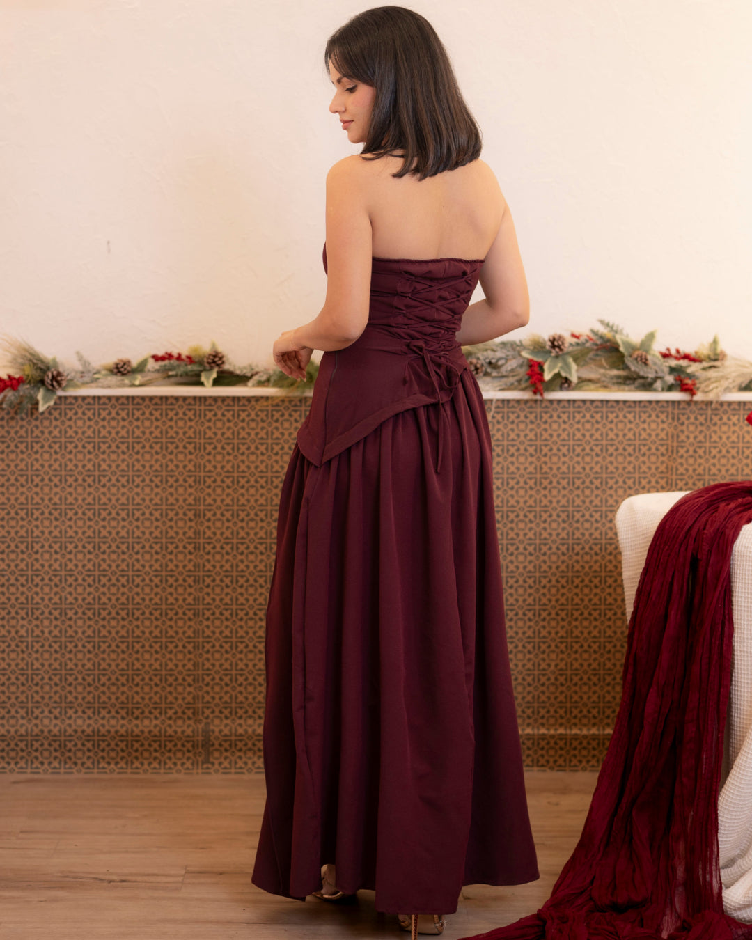 winter rose dress Cordelia Dress in Winter Rose Garden