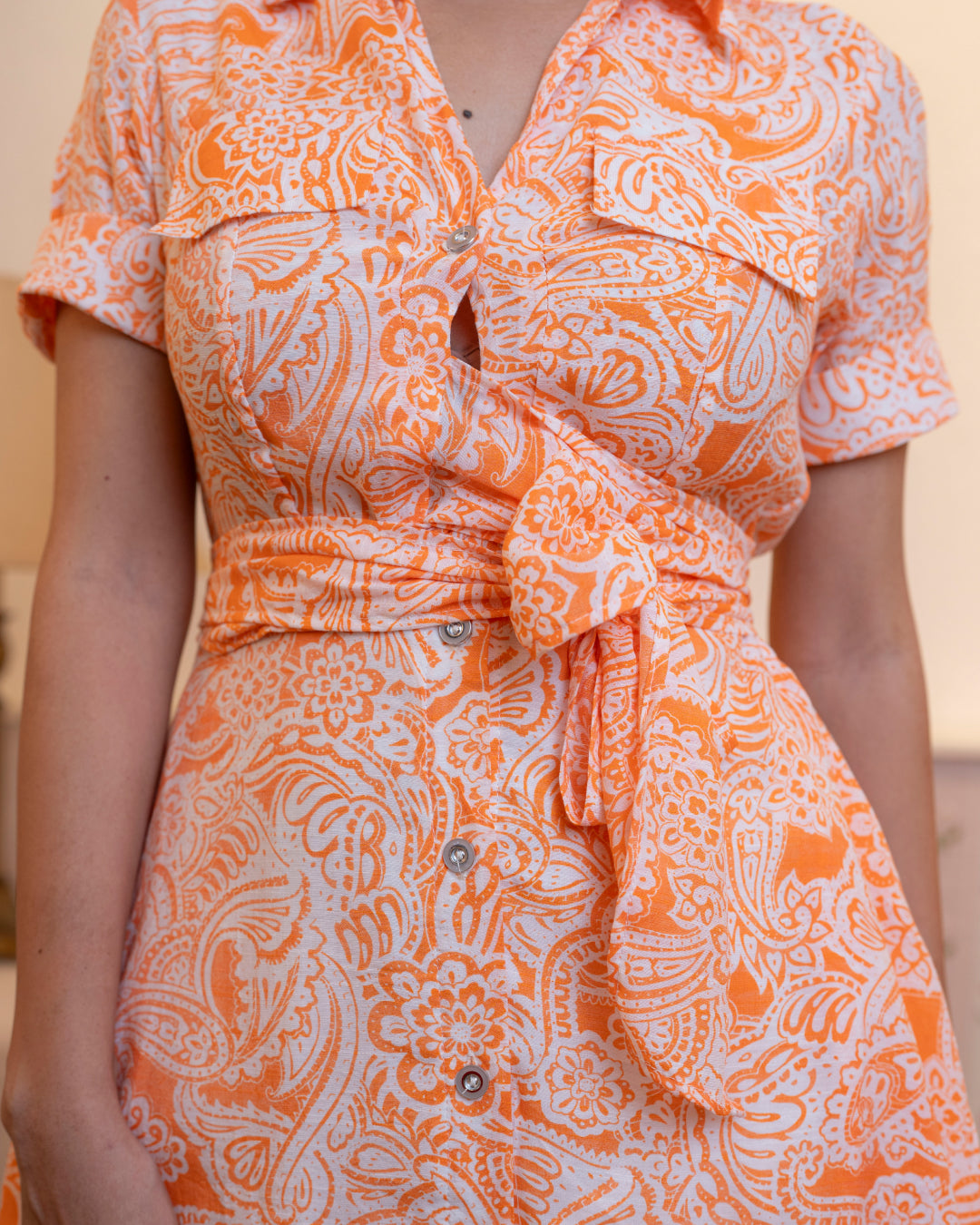Alora Printed Dress - Orange