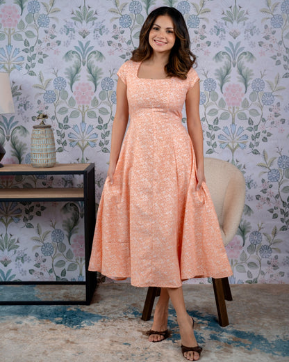 Peach Garden Dress
