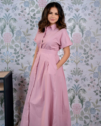 Dusty Rose Shirt Dress