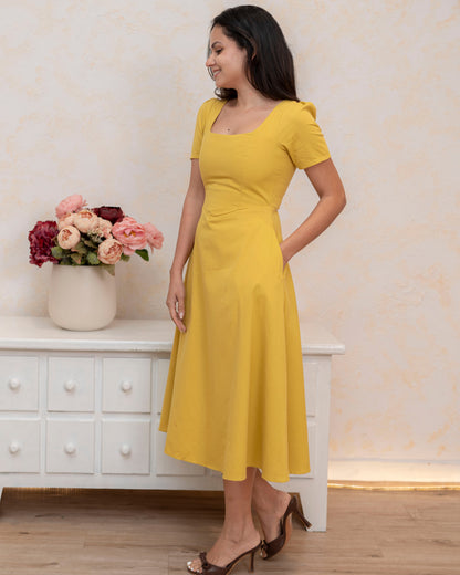 Solara Dress - Mustard Yellow