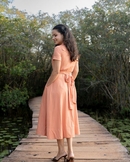 Alora Dress - Dark Peach