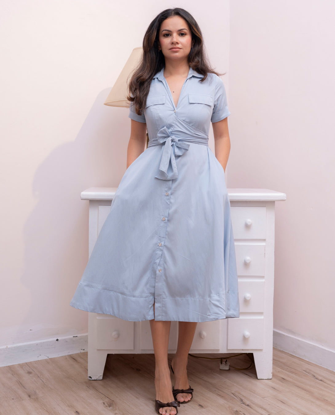 Alora Dress  - Light Blue