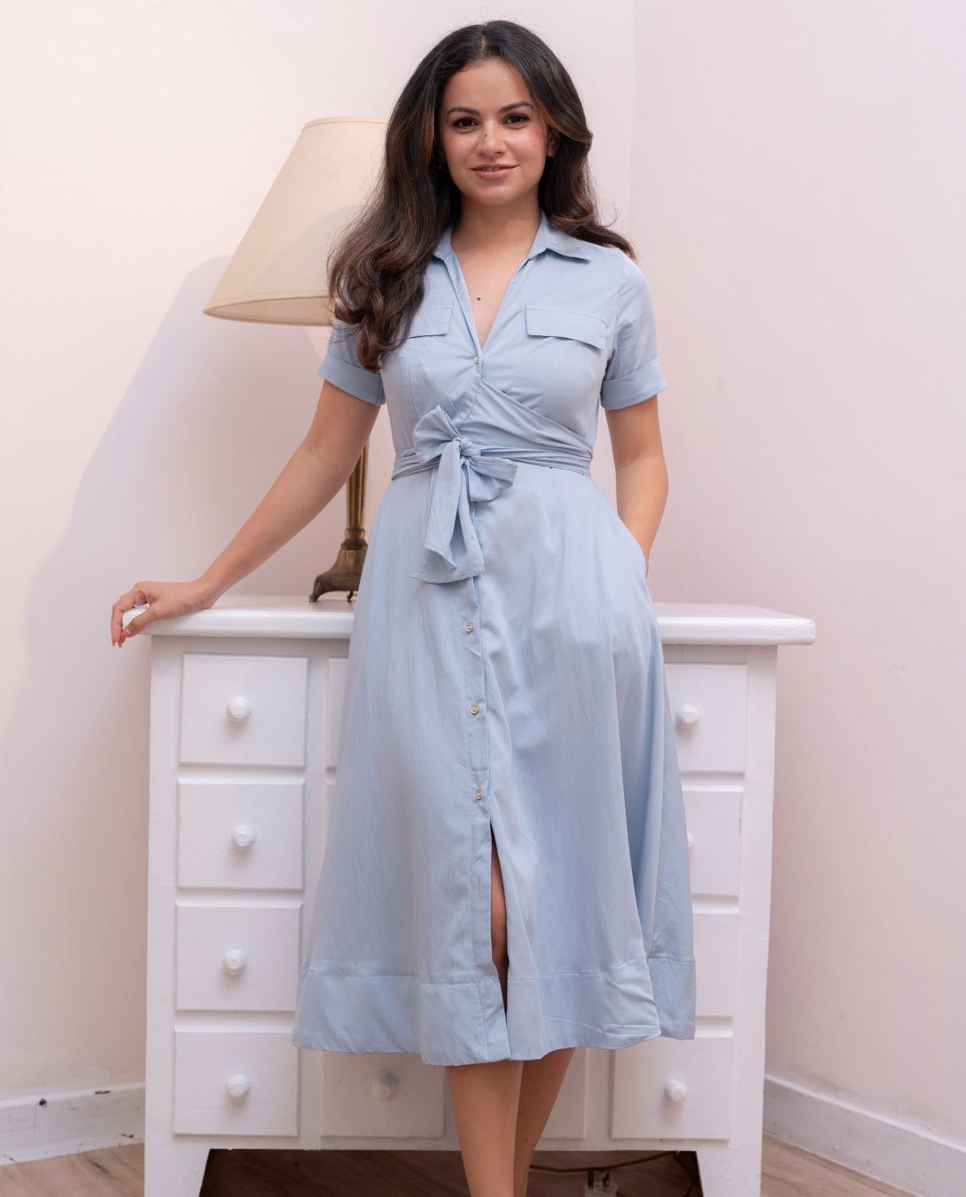 Alora Dress  - Light Blue