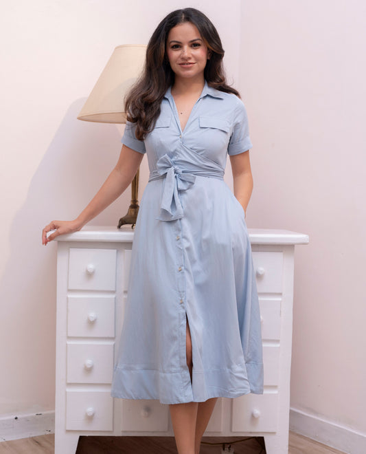 Alora Dress  - Light Blue