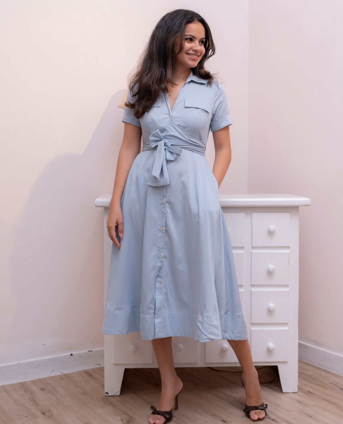 Alora Dress  - Light Blue