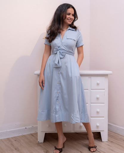 Alora Dress  - Light Blue