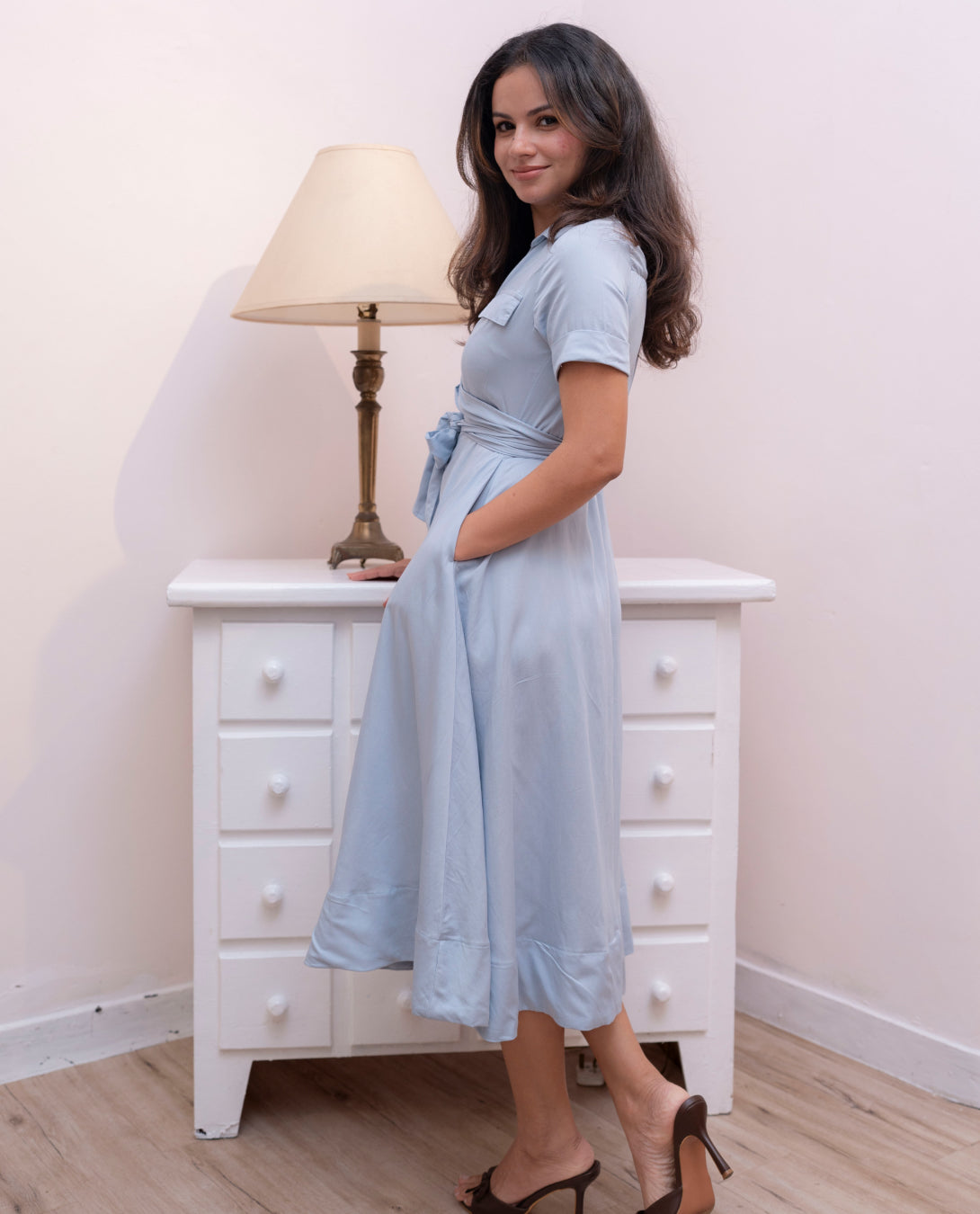 Alora Dress  - Light Blue