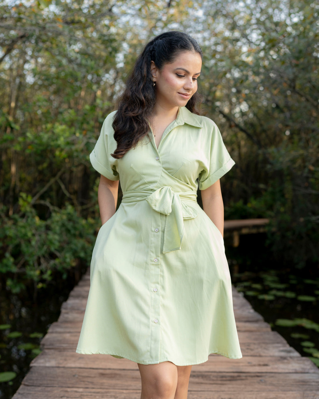 Emma Belle Dress – Pistachio Green