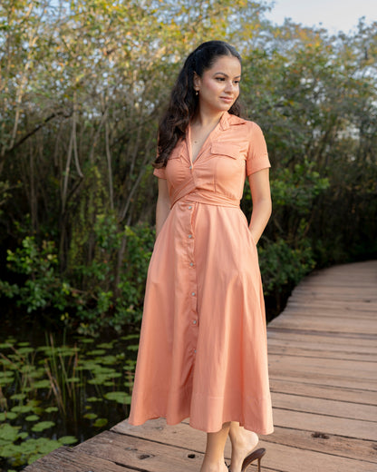 Alora Dress - Dark Peach