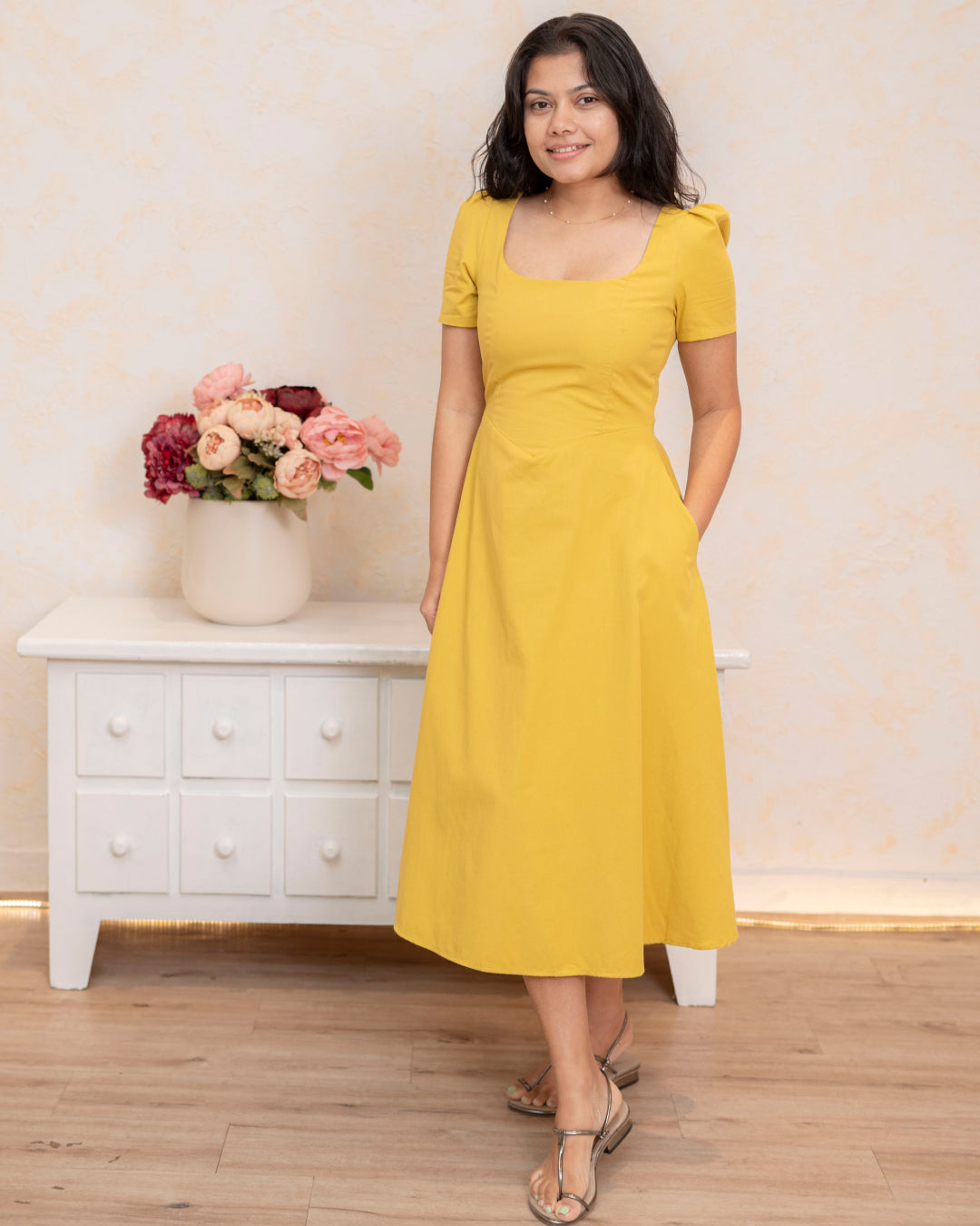 Solara Dress - Mustard Yellow