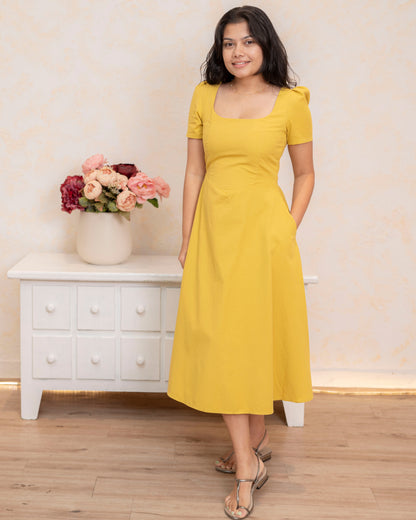 Solara Dress - Mustard Yellow