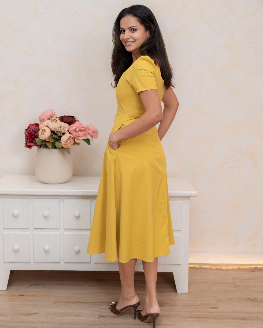 Solara Dress - Mustard Yellow