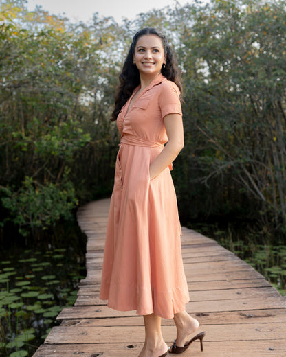 Alora Dress - Dark Peach