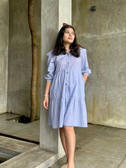 Frilled Comfy Short Dress